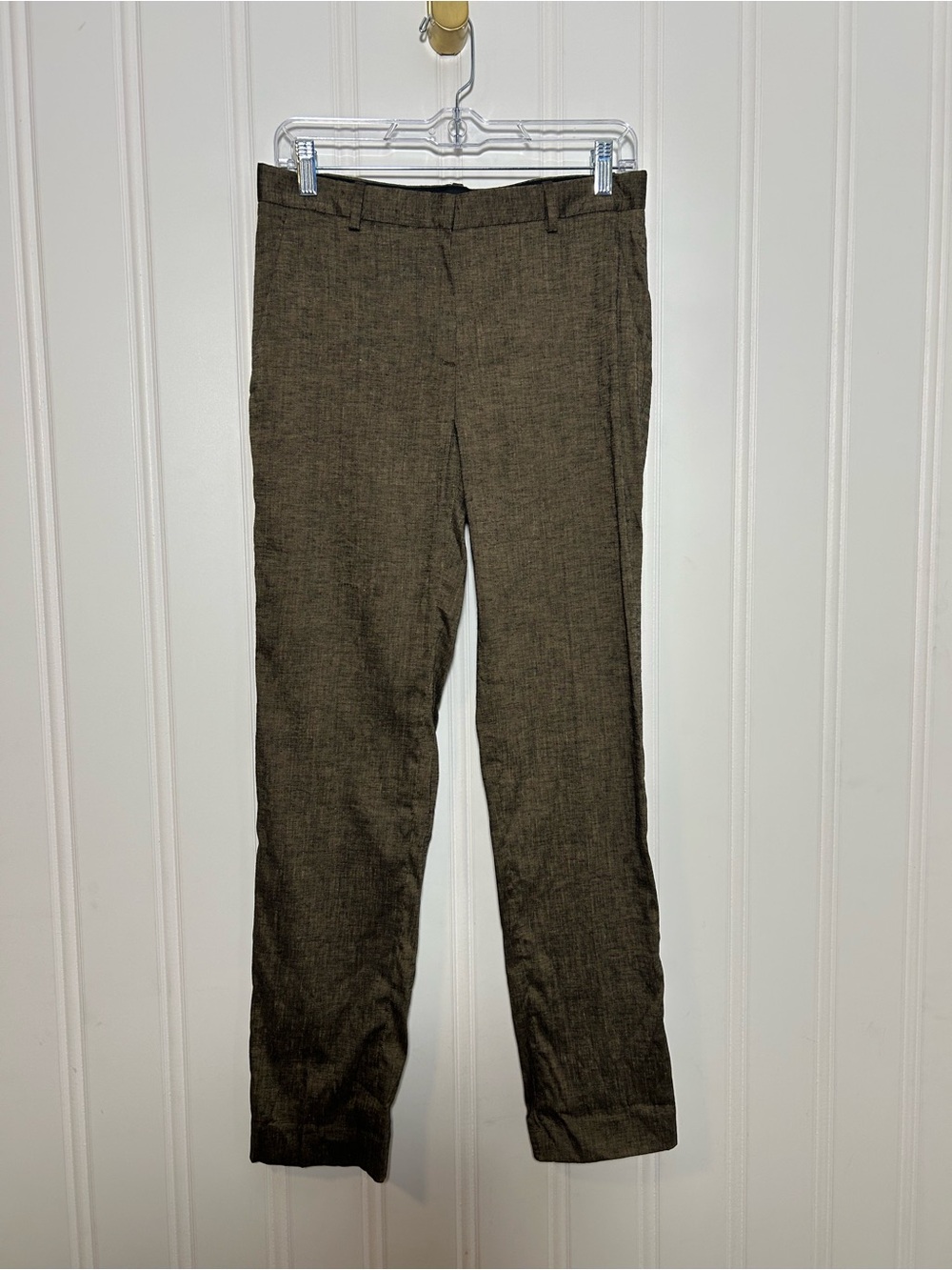 Theory Tailored Trousers Beige Clay Multi Textured Linen size 2